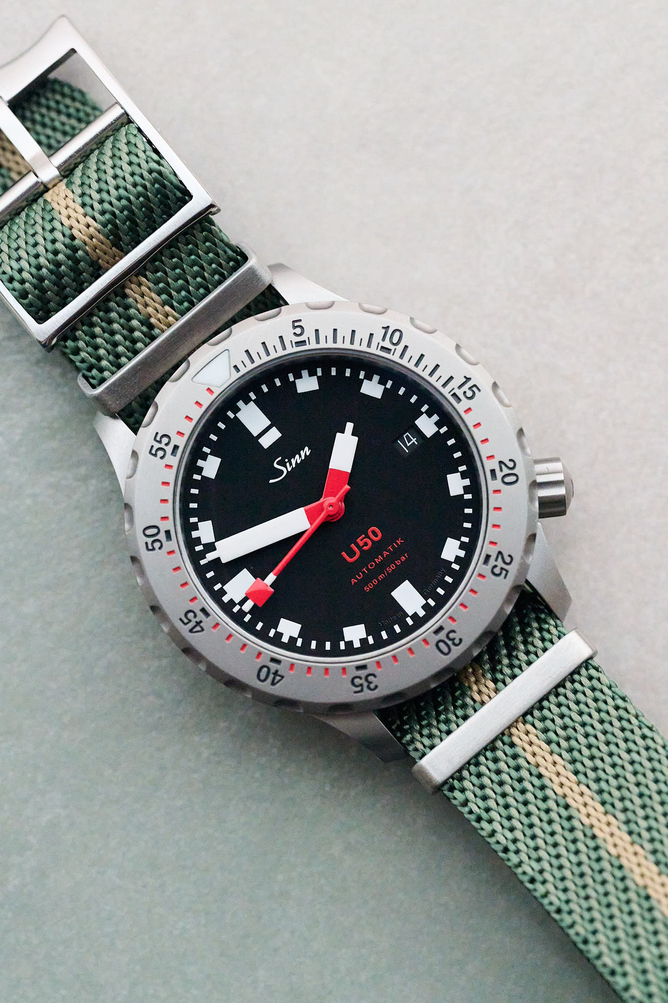 Woven Nylon Single Pass Strap - Sage & Khaki - The Strap Tailor