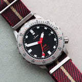 Woven Nylon Single Pass Strap - Burgundy, Black & Khaki - The Strap Tailor