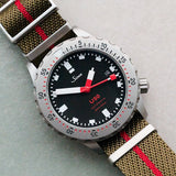 Woven Nylon Single Pass Strap - Olive & Red - The Strap Tailor