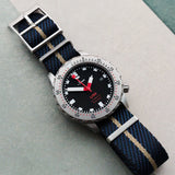 Woven Nylon Single Pass Strap - Navy, Black & Khaki - The Strap Tailor