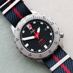 Woven Nylon Single Pass Strap - Navy Blue & Red - The Strap Tailor