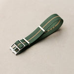 Woven Nylon Single Pass Strap - Sage & Khaki - The Strap Tailor
