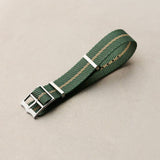 Woven Nylon Single Pass Strap - Sage & Khaki - The Strap Tailor