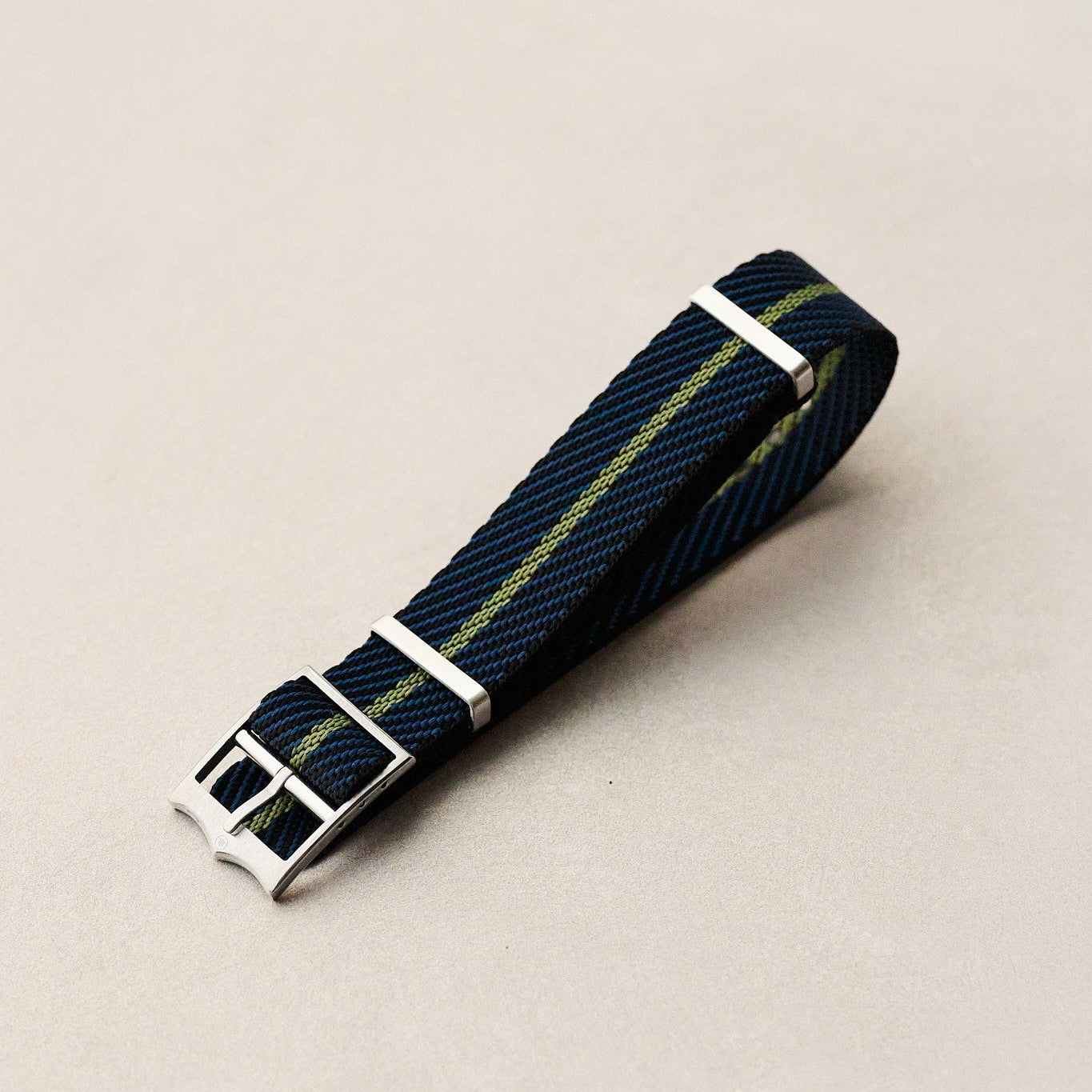 Woven Nylon Single Pass Strap - Navy, Black & Green - The Strap Tailor