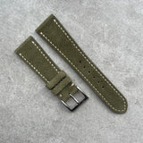 24mm Suede Strap - Olive - 125/75mm