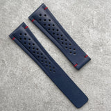 22mm Tag Deployant French Calfskin- Navy - 115/82mm