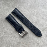 21mm Embossed Crocodile - Deep Blue - 120/70mm