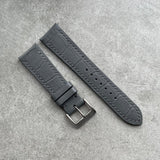 22mm Embossed Crocodile Strap - Grey - 125/75mm