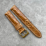 16mm Ostrich Shin Strap - Honey Brown - 110/65mm