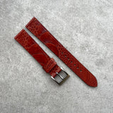 18mm Ostrich Shin Watch Strap - Cognac - 130/80mm