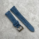 19mm Suede Watch Strap - Denim Blue - 110/65mm