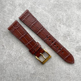 20mm Embossed Crocodile - Brown - 120/70mm