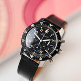 Vintage Style Pig Skin Watch Strap - Black Slimline - RTW