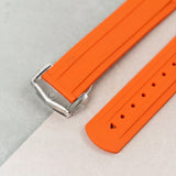 Omega Seamaster 300 Deployant Rubber Strap - Orange - The Strap Tailor