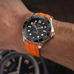 Omega Seamaster 300 Deployant Rubber Strap - Orange - The Strap Tailor