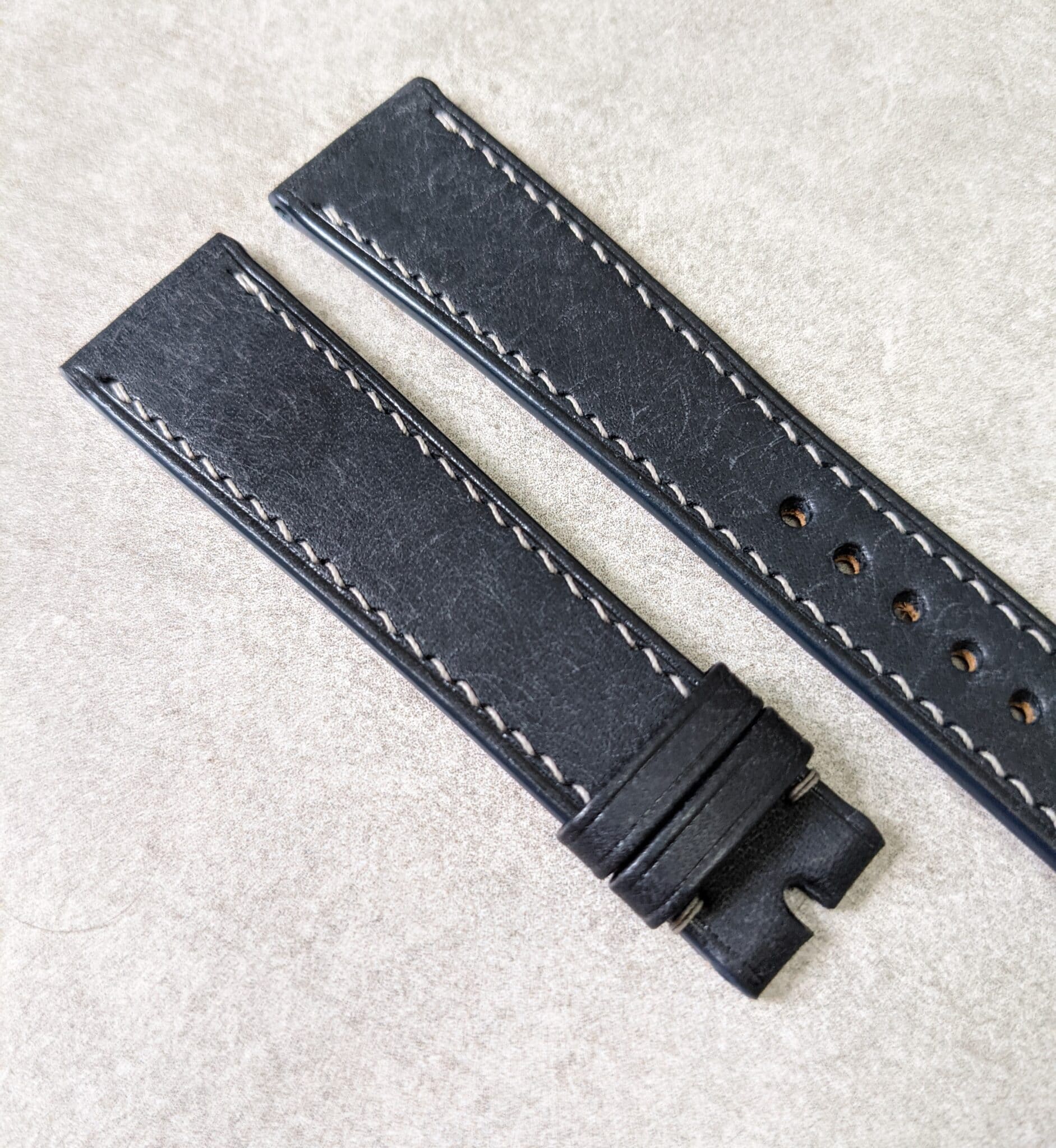 Pueblo Calfskin Watch Strap - Dark Blue - The Strap Tailor