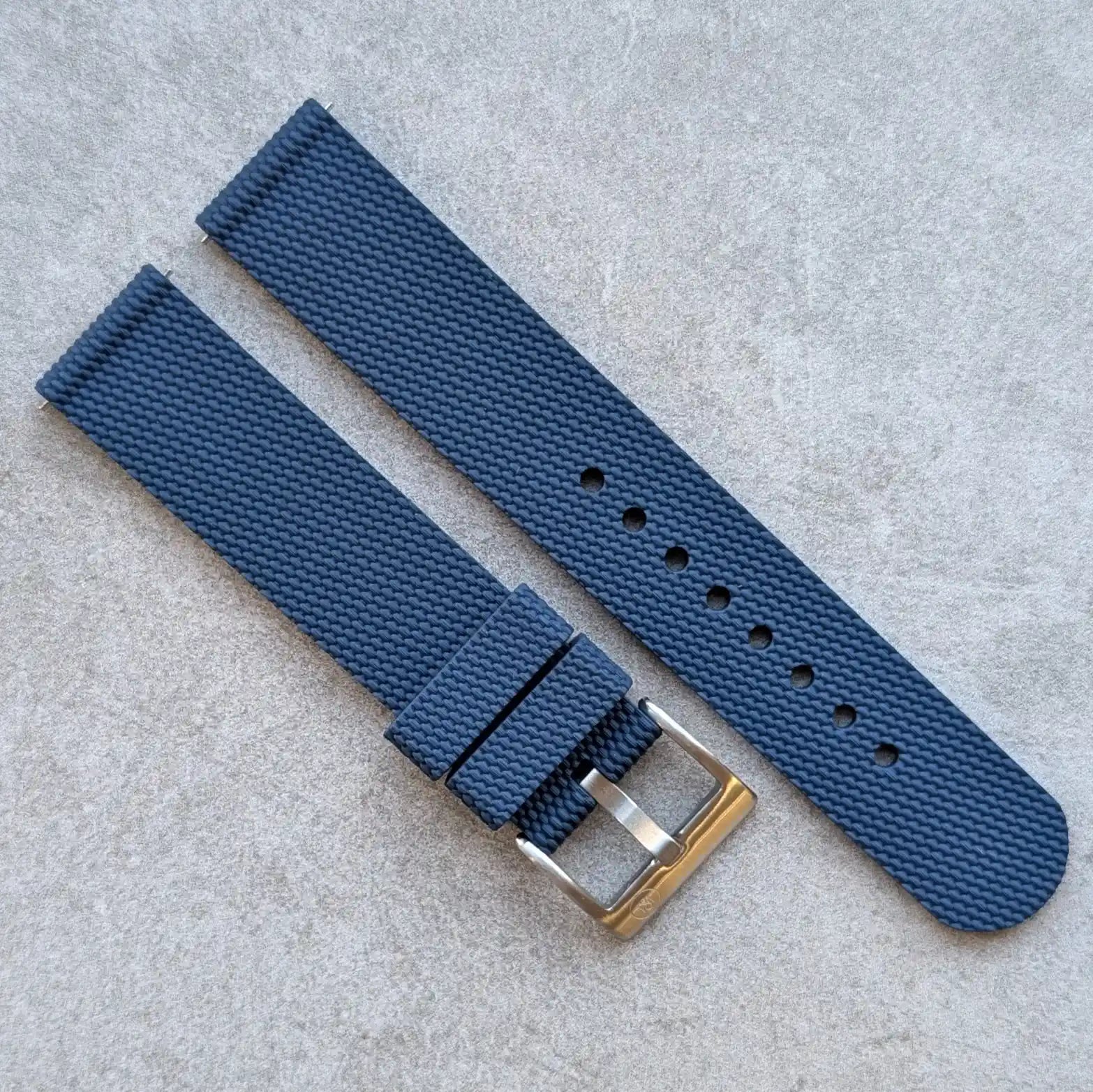 The Expedition Rubber Strap - Navy Blue - The Strap Tailor