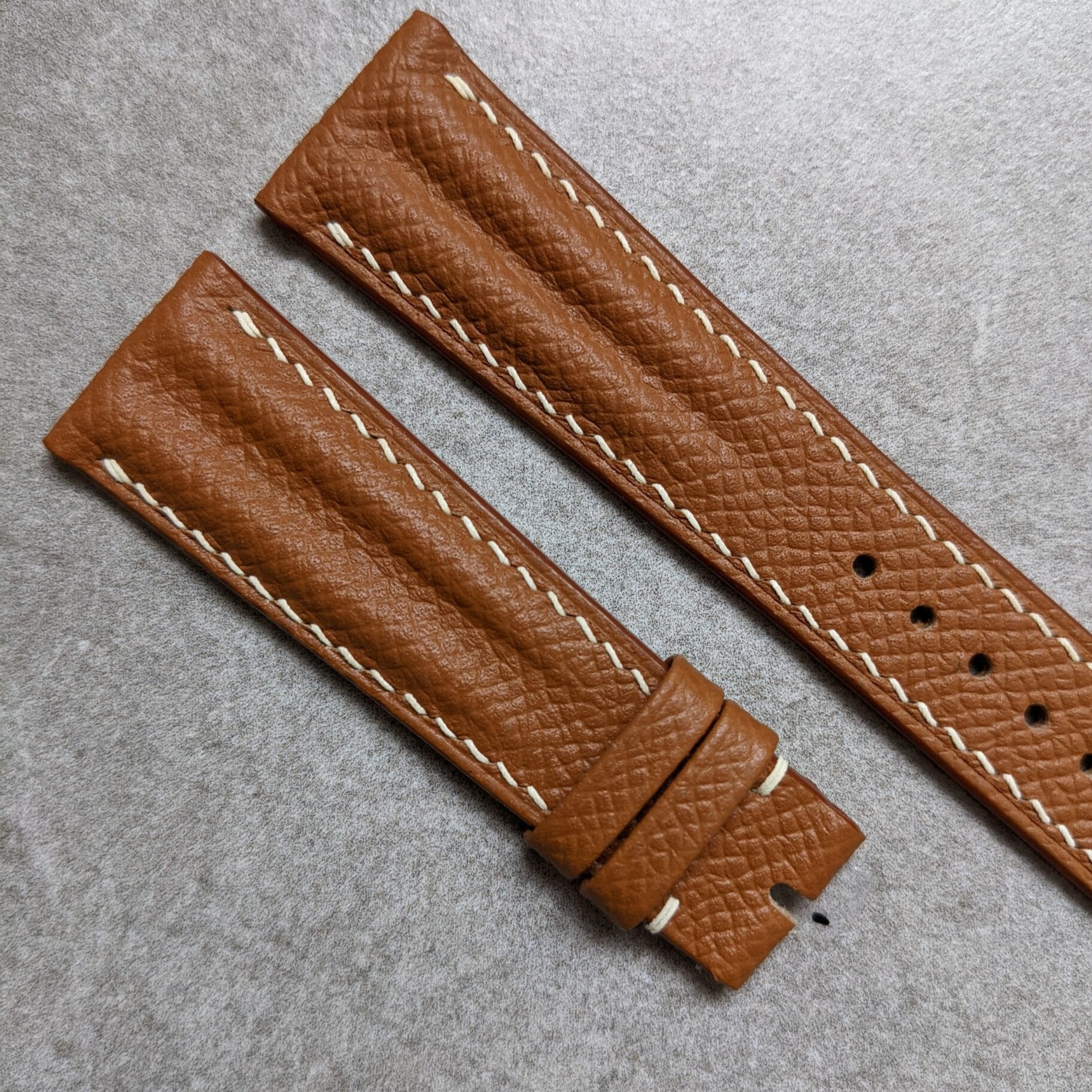 Epsom Calfskin Speedy Ridge Strap - Tan - The Strap Tailor