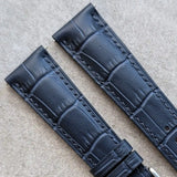 Embossed Crocodile Watch Strap - Navy Blue - RTW