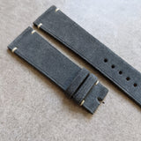 Premium Suede Strap Minimal Stitch - Light Grey - The Strap Tailor