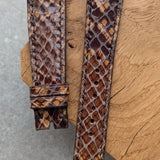 Embossed Python Watch Strap - Tobacco