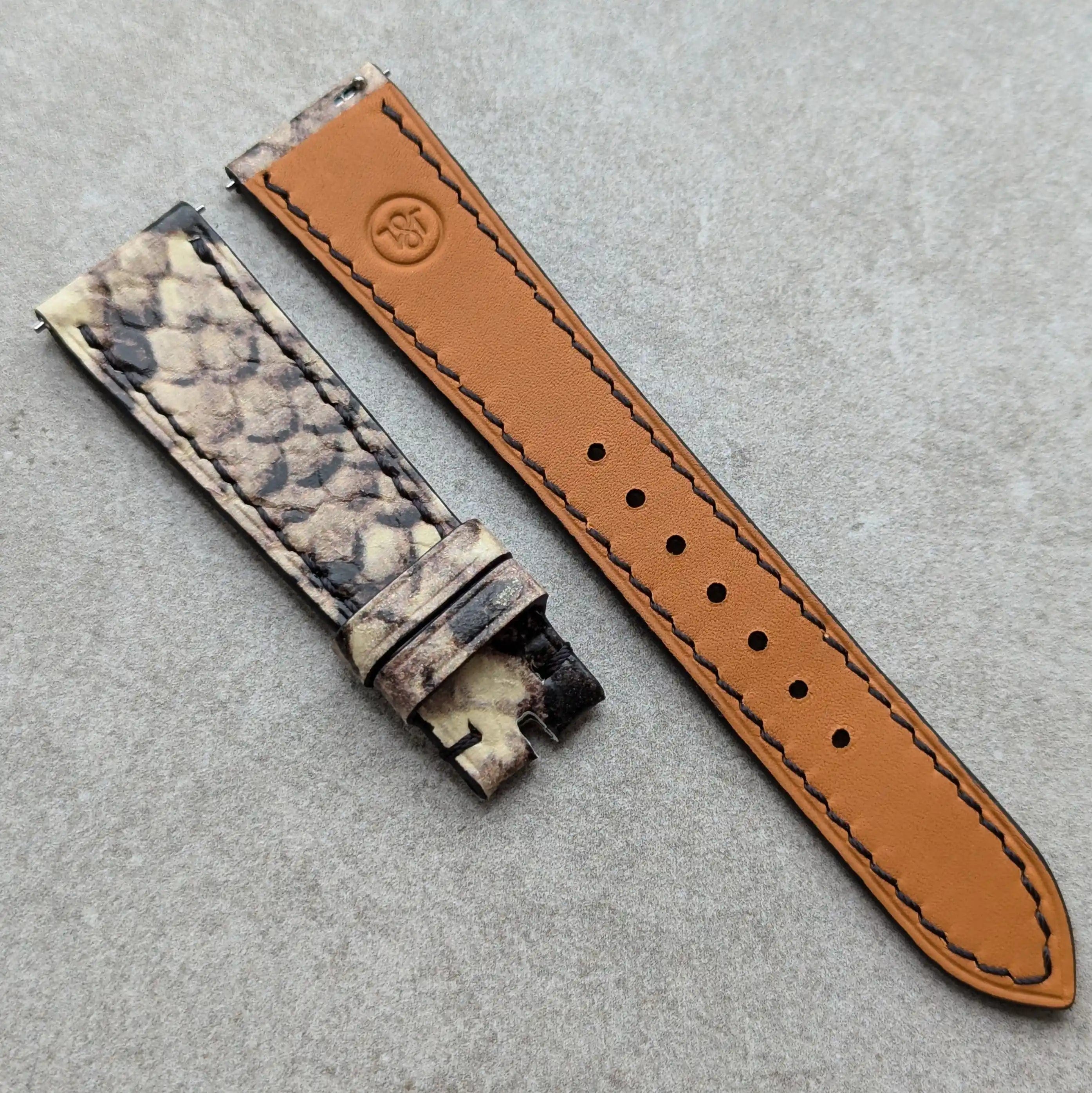 Embossed Python Watch Strap - Natural – The Strap Tailor