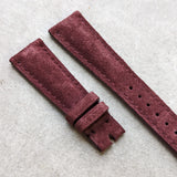 Suede Leather Watch Strap - Red Brown