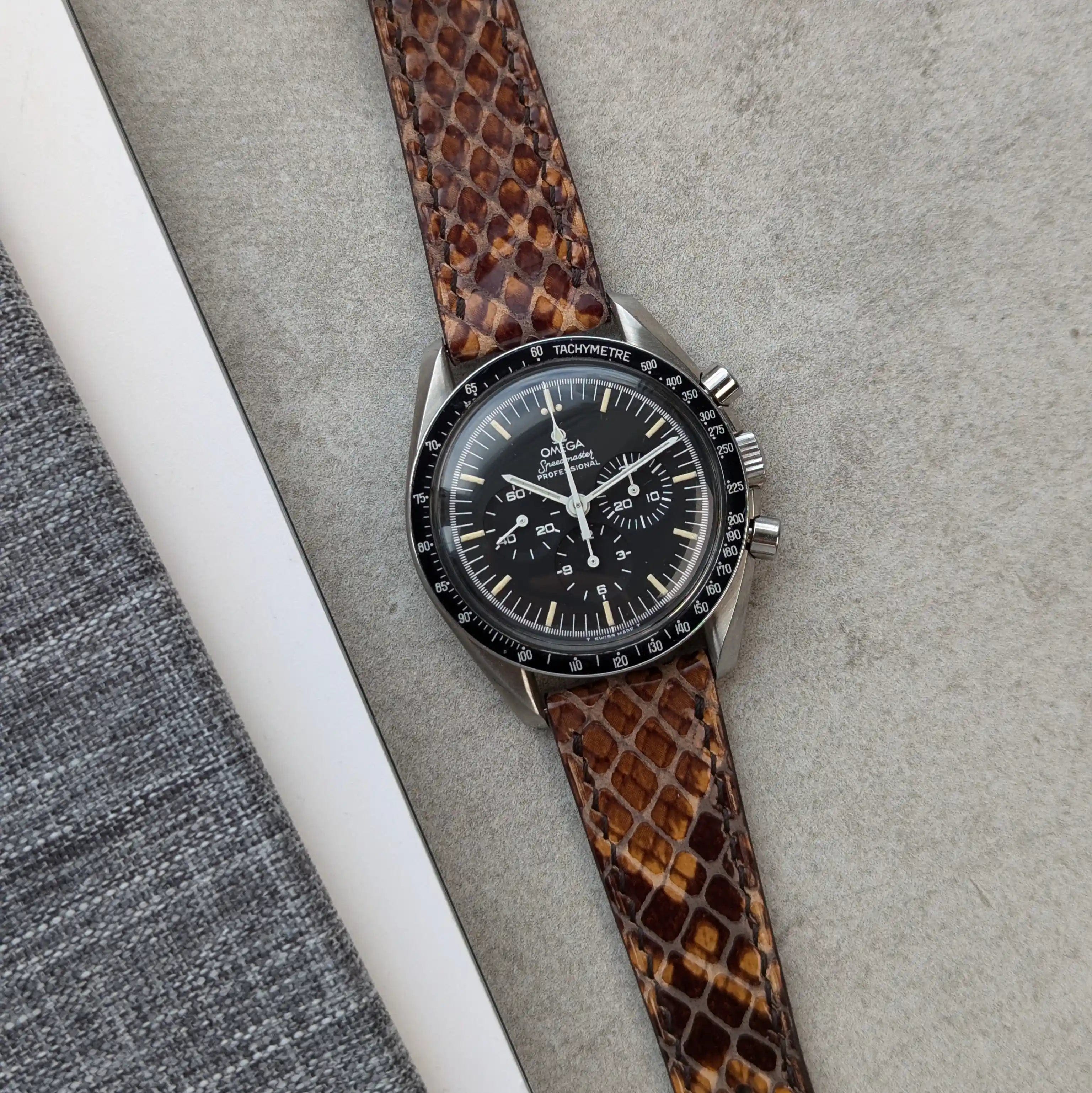 Embossed Python Watch Strap - Tobacco – The Strap Tailor