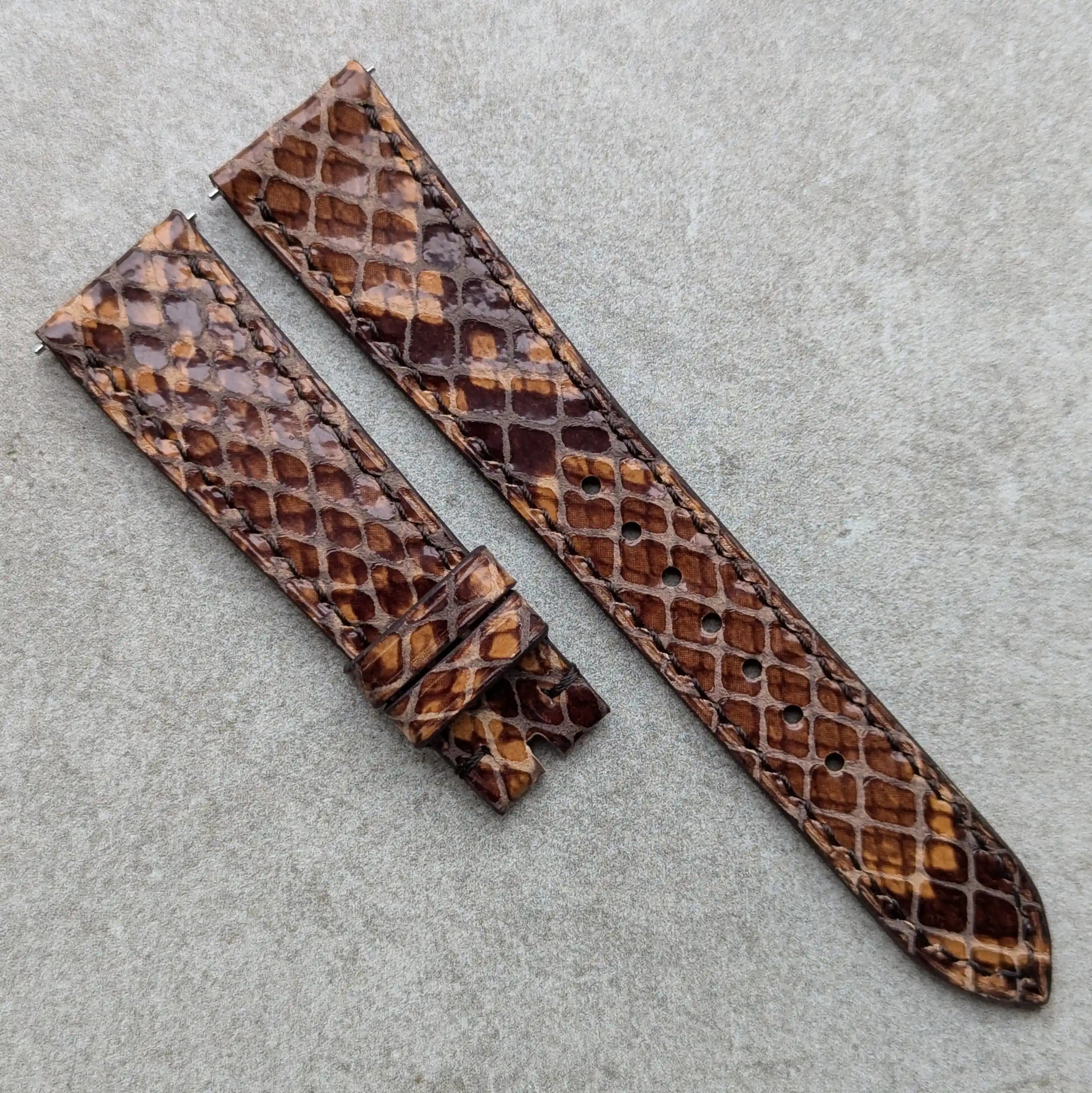 Embossed Python Watch Strap - Tobacco – The Strap Tailor